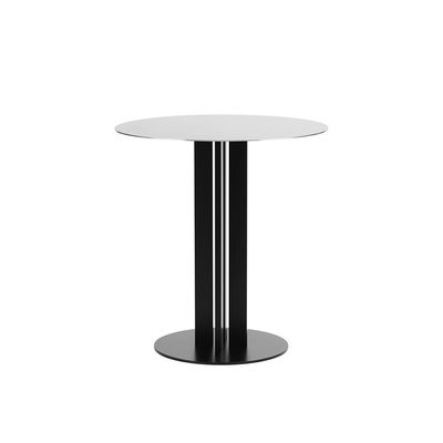 Normann Copenhagen - Table ronde Scala en Métal, Acier inoxydable - Couleur Gris - 76.63 x 76.63 x 7
