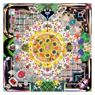 Déco - Tapis - Tapis Jewels Garden / 300 x 300 cm - Moooi Carpets - Multicolore - Polyamide