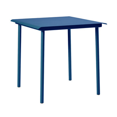 Outdoor - Tavoli  - Tavolo quadrato Patio Café - / Inox - 75 x 75 cm di Tolix - Blu Oceano - Acciaio inossidabile