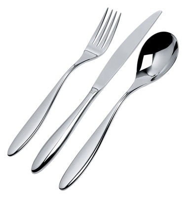 Tableware - Cutlery - Mami Kitchen cupboard - 24 pieces of cutlery by Alessi - Steel mirror polished - Polished stainless steel