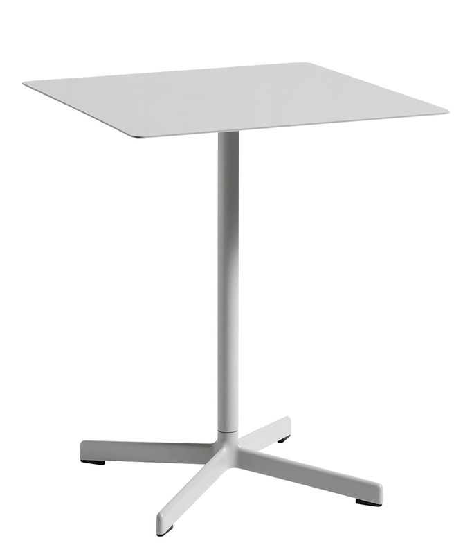 Outdoor - Garden Tables - Neu Square table metal grey 60 x 60 cm - Hay - Light grey - Epoxy lacquered cast aluminium, Epoxy lacquered steel