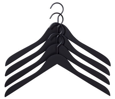 Accessories - Shoes & Clothes - Soft Coat Hanger by Hay - Slim / Black - Rubber, Wood