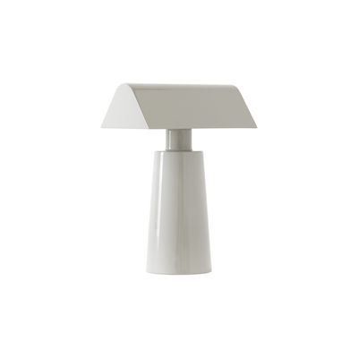 Illuminazione - Lampade da tavolo - Lampada senza fili Caret MF1 - / Acciaio - H 22 cm di &tradition - Grigio seta - Acciaio laccato
