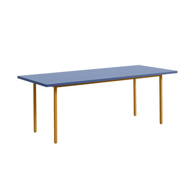 Möbel - Tische - Two-Colour rechteckiger Tisch / 200 x 90 cm - MDF Valchromat® - Hay - Tischplatte blau / Beine ocker - lackierter Stahl, Valchromat® MDF