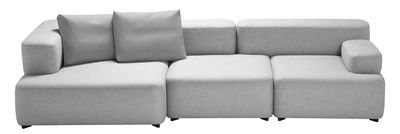 Furniture - Sofas - Alphabet Straight sofa - Modular 3 seats - L 300 x D 120 cm by Fritz Hansen - Light grey - Foam, Kvadrat fabric