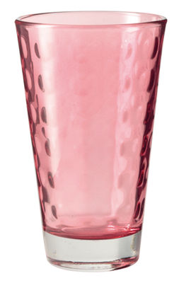 Tisch und Küche - Gläser - Optic Longdrink Glas / H 13 cm x Ø 8 cm - 30 cl - Leonardo - Rubinrot - beschichtetes Glas