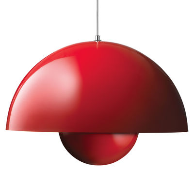 Lighting - Pendant Lighting - FlowerPot Big VP2 Pendant - Ø 50 cm by &tradition - Red - Lacquered aluminium