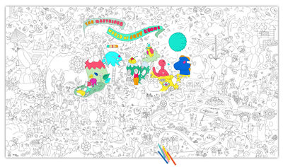 Déco - Pour les enfants - Poster à colorier XXL Jeff Koons / 180 x 100 cm - OMY Design & Play - Jeff Koons - Papier