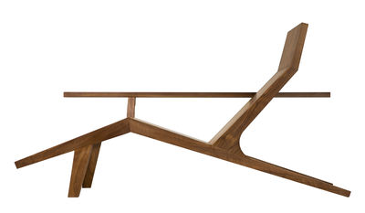 Furniture - Armchairs - Liberty lounger Reclining chair - / Solid walnut - With sheep skin by Moooi - Walnut - Solid walnut