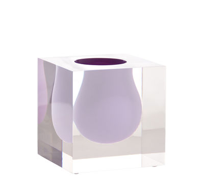 Decoration - Vases - Bel Air Mini Scoop Vase - / Acrylic - Square W 10 cm by Jonathan Adler - Lilac / Transparent - Acrylic