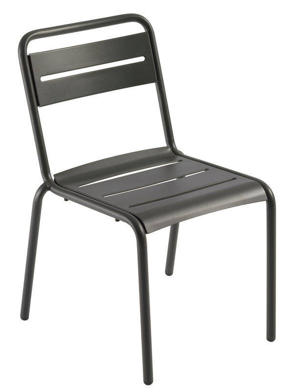 Mobilier - Chaises, fauteuils de salle à manger - Chaise empilable Star métal - Emu - Fer ancien - Acier verni, Tôle galvanisée