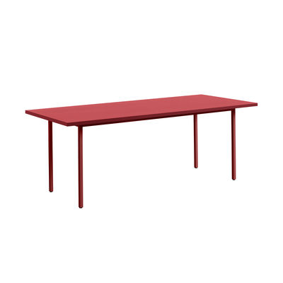 Möbel - Tische - Two-Colour rechteckiger Tisch / 200 x 90 cm - MDF Valchromat® - Hay - Tischplatte rot / Beine bordeaux - lackierter Stahl, Valchromat® MDF