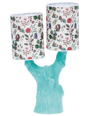 Lighting - Table Lamps - Y&M Lamp - Without lampshade by Domestic - Turquoise blue tree / Without lampshade - Enamled terracotta