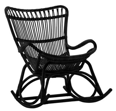 Furniture - Armchairs - Monet Rocking chair by Sika Design - Black - Rattan