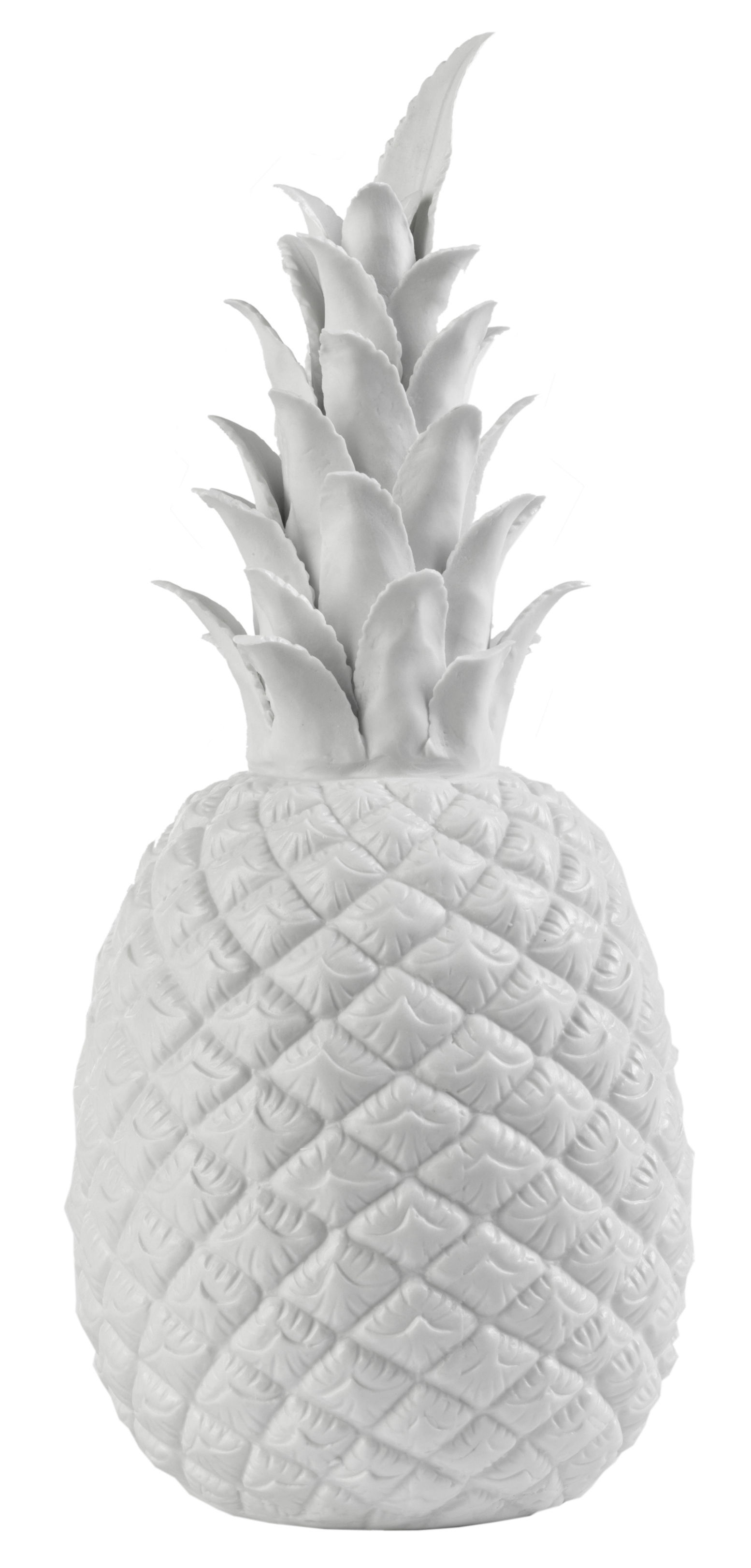 Coussin ananas fruit suédine blanc 40x40cm