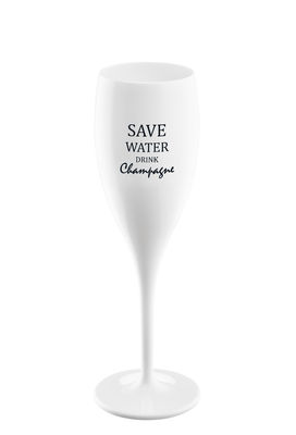 Image of Flûte da champagne Cheers - / Plastica - Save water di Koziol - Bianco - Materiale plastico