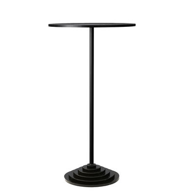 Furniture - High Tables - Solus High table - / Ø 60 x H 110 cm - Marble base by AYTM - Black - Lacquered iron, Lacquered plywood, Marble