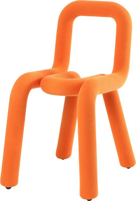 Furniture - Chairs - Bold Padded chair - Fabric by Moustache - Orange - Fabric, Polyurethane foam, Steel