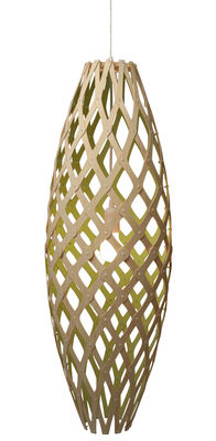 Lighting - Pendant Lighting - Hinaki Pendant - H 90 cm - Two-coloured by David Trubridge - Lime green / natural wood - Bamboo