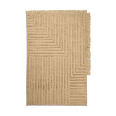 Decoration - Rugs - Crease Wool Small Rug - / 200 x 140 cm - Hand-woven and tufted wool by Ferm Living - 200 x 140 cm / Sand - Wool