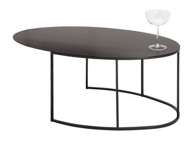 Mobilier - Tables basses - Table basse Slim Irony ovale / 70 x 42 H 29 cm - Zeus - Noir cuivré - Acier