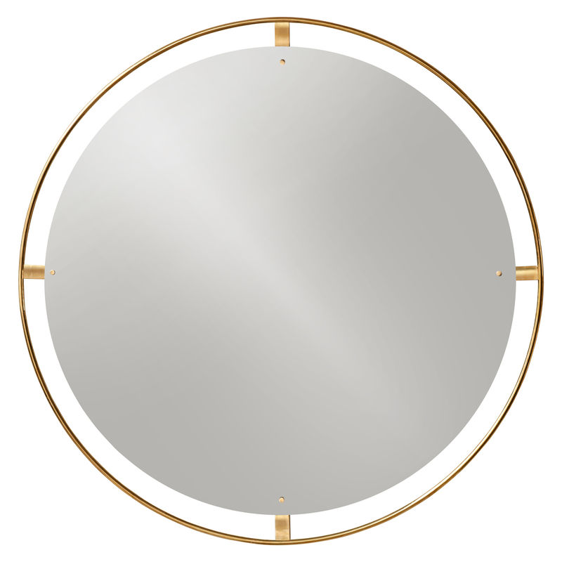 Interni - Specchi - Specchio murale Nimbu oro metallo / Ø 110 cm - Ottone - Menu - Ottone spazzolato - MDF, Ottone spazzolato, Vetro