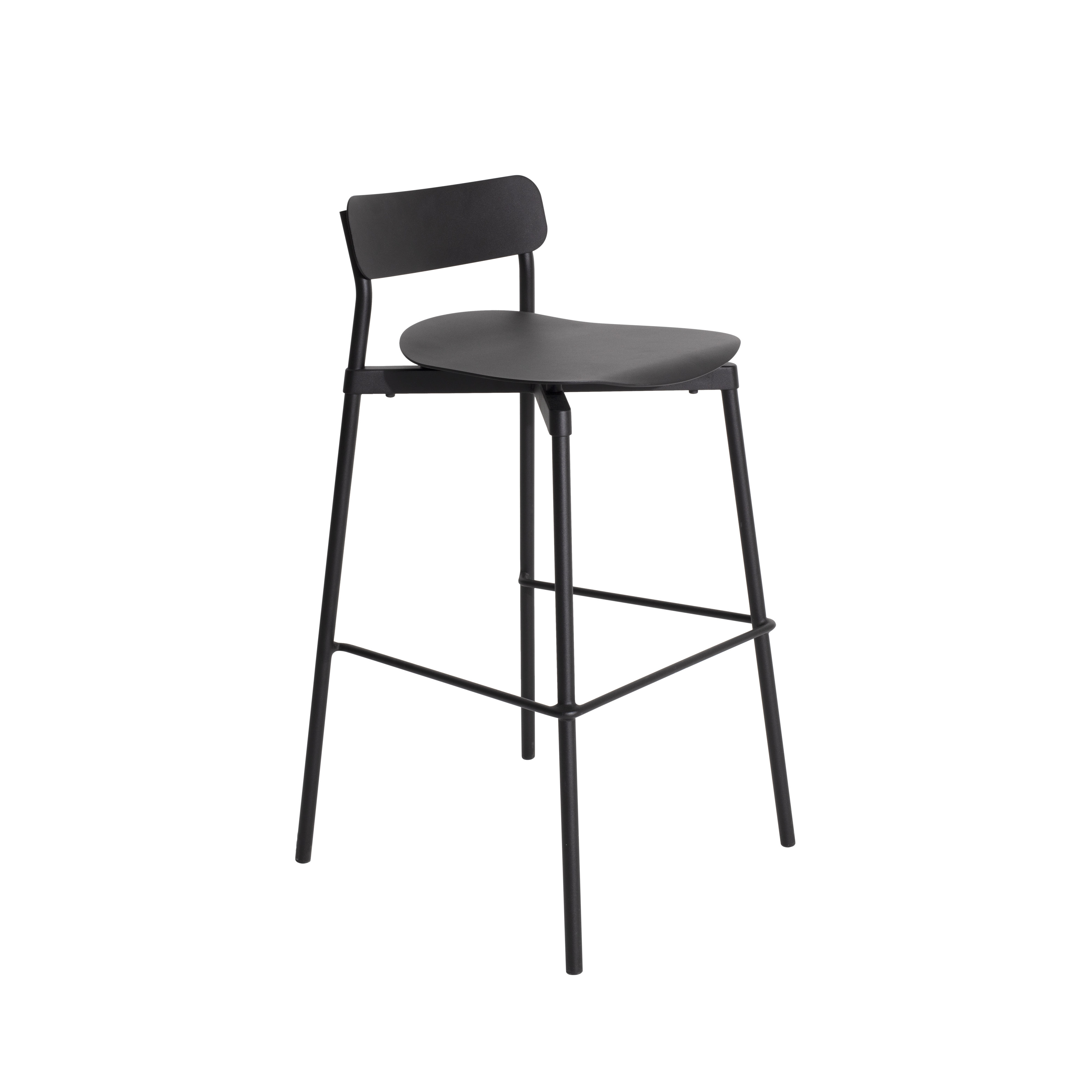 Petite Friture Fromme Stackable bar stool - Black | Made In Design UK