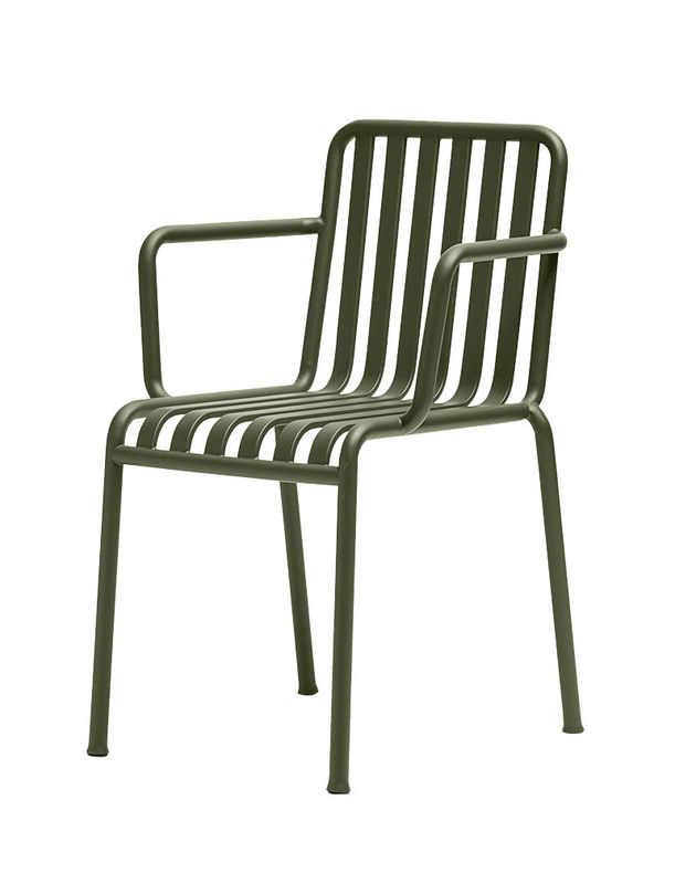 Möbel - Stühle  - Stapelbarer Sessel Palissade metall grün / R & E Bouroullec - Hay - Olivgrün - Galvanisch verzinkten Stahl, Peinture époxy