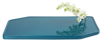 Interni - Vasi - Vaso Plan / Vaso piatto in ceramica - Large - 50 x 30 cm - Moustache - Turchese - Ceramica smaltata