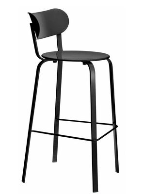 Furniture - Bar Stools - Stil Bar chair - H 75 cm - Metal by Lapalma - Black lacquered metal - Lacquered metal