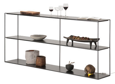 Furniture - Bookcases & Bookshelves - Slim Irony Bookcase - L 180 x H 82 cm by Zeus - Copper black - Steel