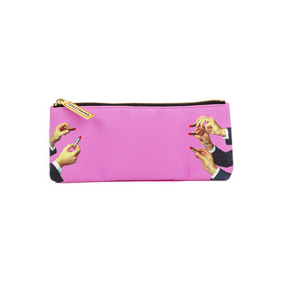 Accessories - Bags, Purses & Luggage - Toiletpaper Case - / Pink lipsticks - Fabric by Seletti - Pink lipsticks - Polyester, Polyurethane