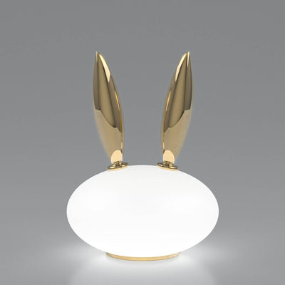 Image of Lampada da tavolo Purr Lapin - / Ceramica placcata oro & vetro di Moooi - Bianco - Vetro/Ceramica