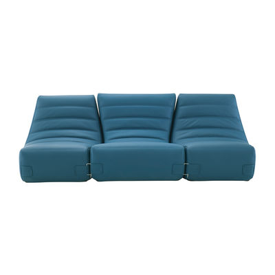 Canapé de jardin 3 places Bleu Cuir Design Confort