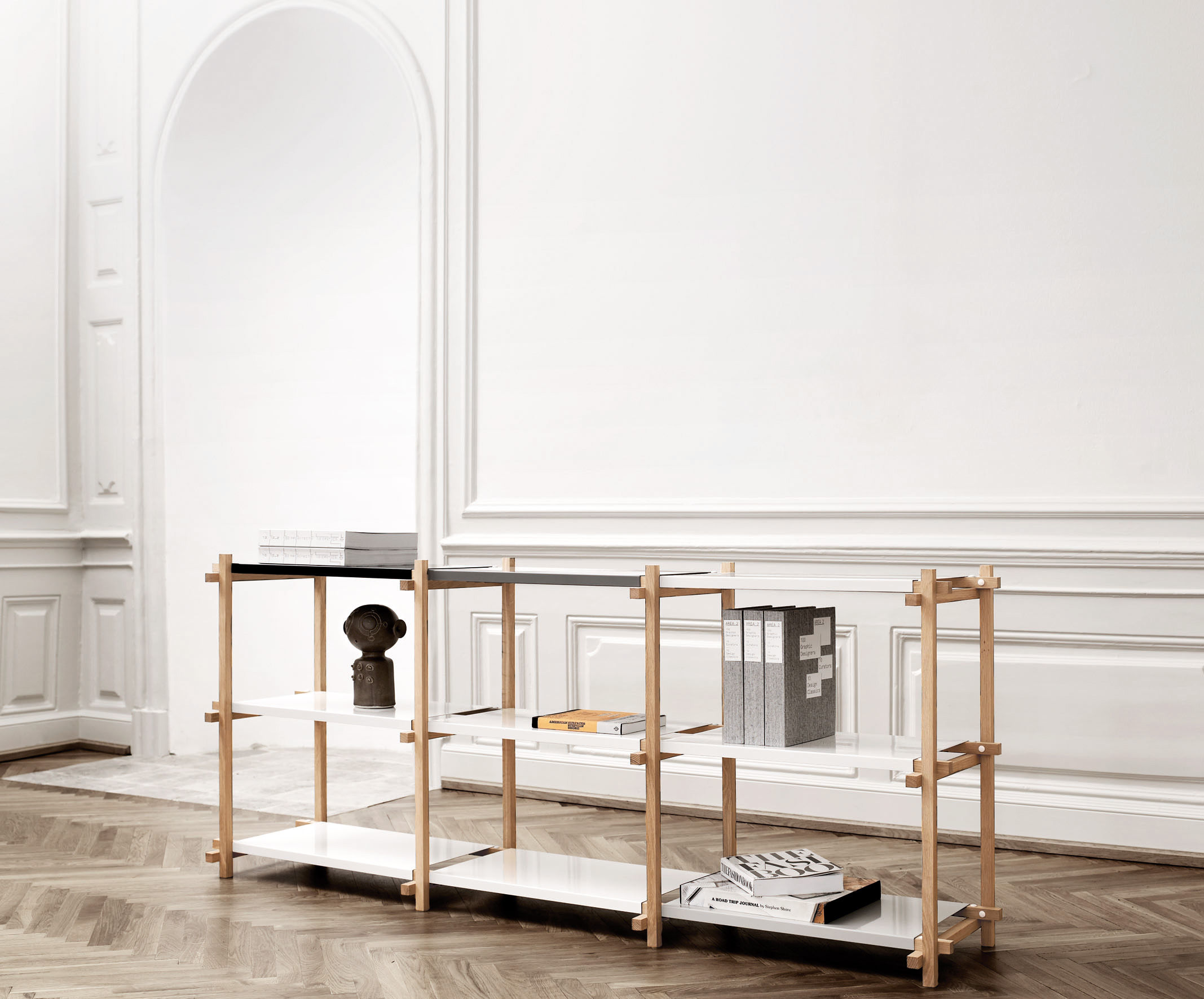 Hay Woody Shelf White/Natural wood Made In Design UK