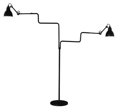 Illuminazione - Lampade da terra - Lampada a stelo N° 411 Double - / Lampada Gras di DCW éditions - Nero satinato - Acciaio, Alluminio