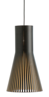 Leuchten - Pendelleuchten - Secto S Pendelleuchte / Ø 25 cm - Secto Design - schwarz / Kabel schwarz - Birkenlaminat, Textil