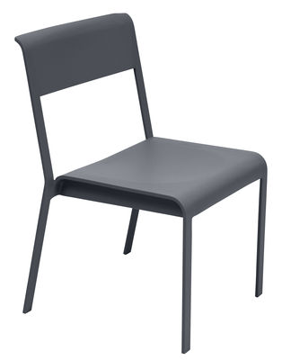 Möbel - Stühle  - Bellevie Stapelbarer Stuhl / Metall - Fermob - Anthrazit - lackiertes Aluminium