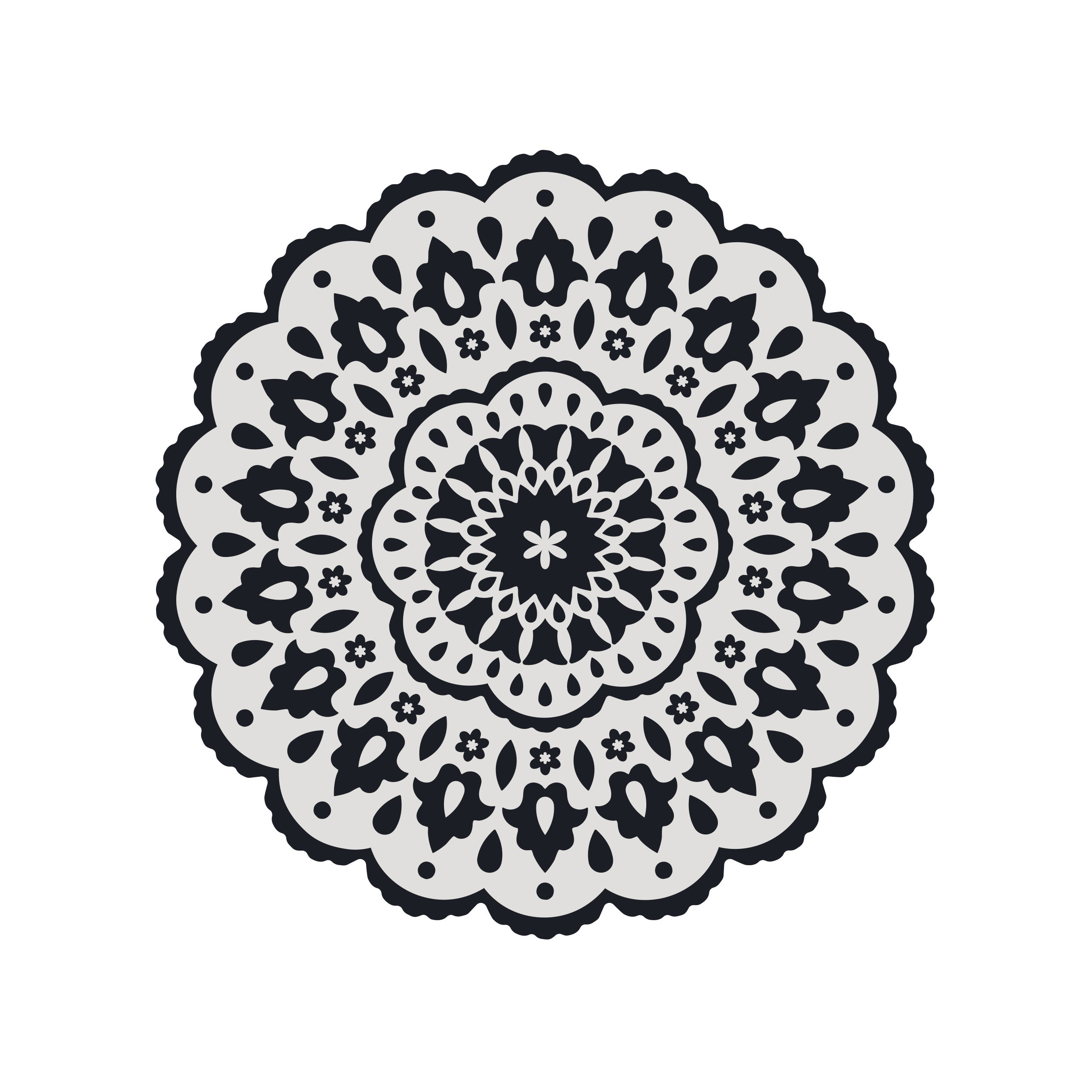 Black Bombay n°1 Teppich / Ø 99 cm - Vinyl - PÔDEVACHE - Die schönsten Einrichtungsideen fürs Schlafzimmer