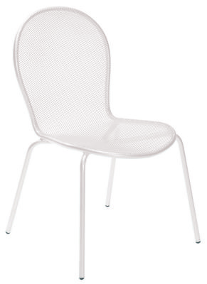 Mobilier - Chaises, fauteuils de salle à manger - Chaise empilable Ronda / L 59 cm - Métal - Emu - Blanc - Acier verni