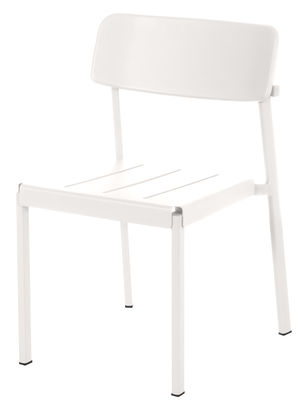 Mobilier - Chaises, fauteuils de salle à manger - Chaise empilable Shine / Métal - Emu - Blanc - Aluminium verni