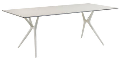 Möbel - Möbel für Teens - Spoon Klapptisch 140 x 70 cm - Kartell - Platte weiß / Beine weiß - Aluminium im laminierten Finish, Technoplymer