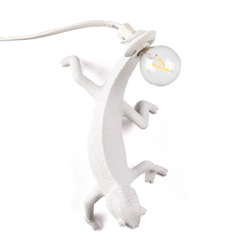 Décoration - Pour les enfants - Lampe de table Chameleon Going Down plastique blanc / Applique - Résine - Seletti - Down / Blanc - Résine