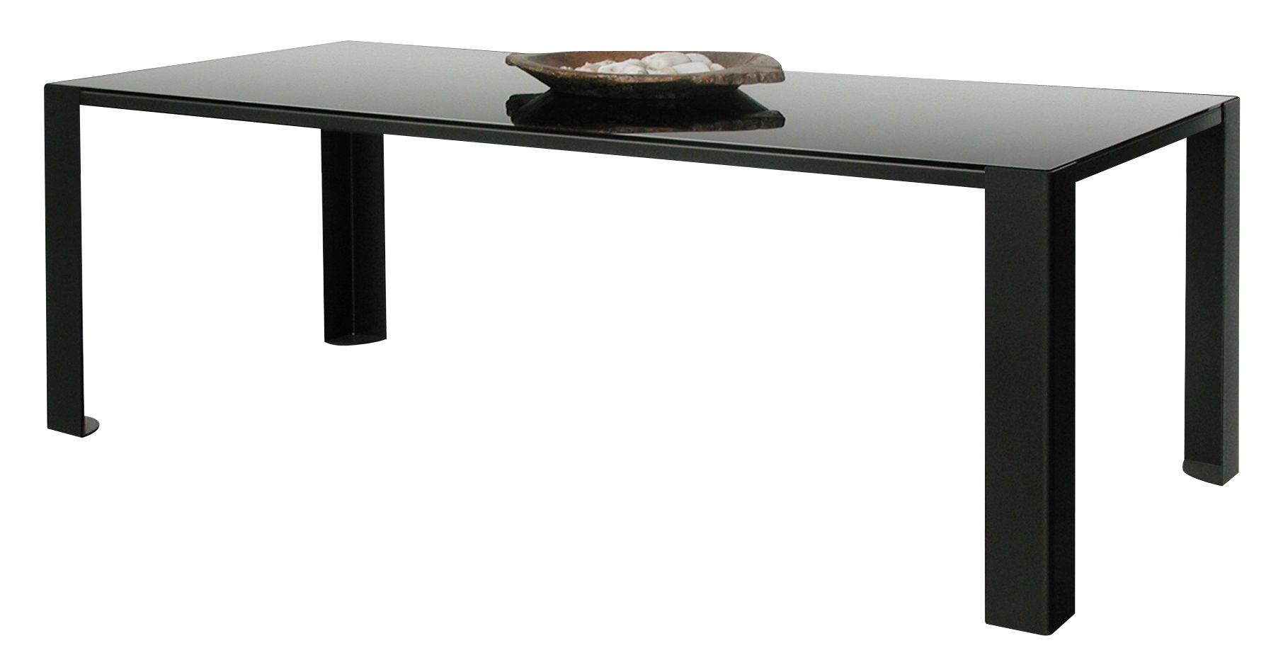 Table rectangulaire Big Irony Black Glass Zeus Noir Made In Design