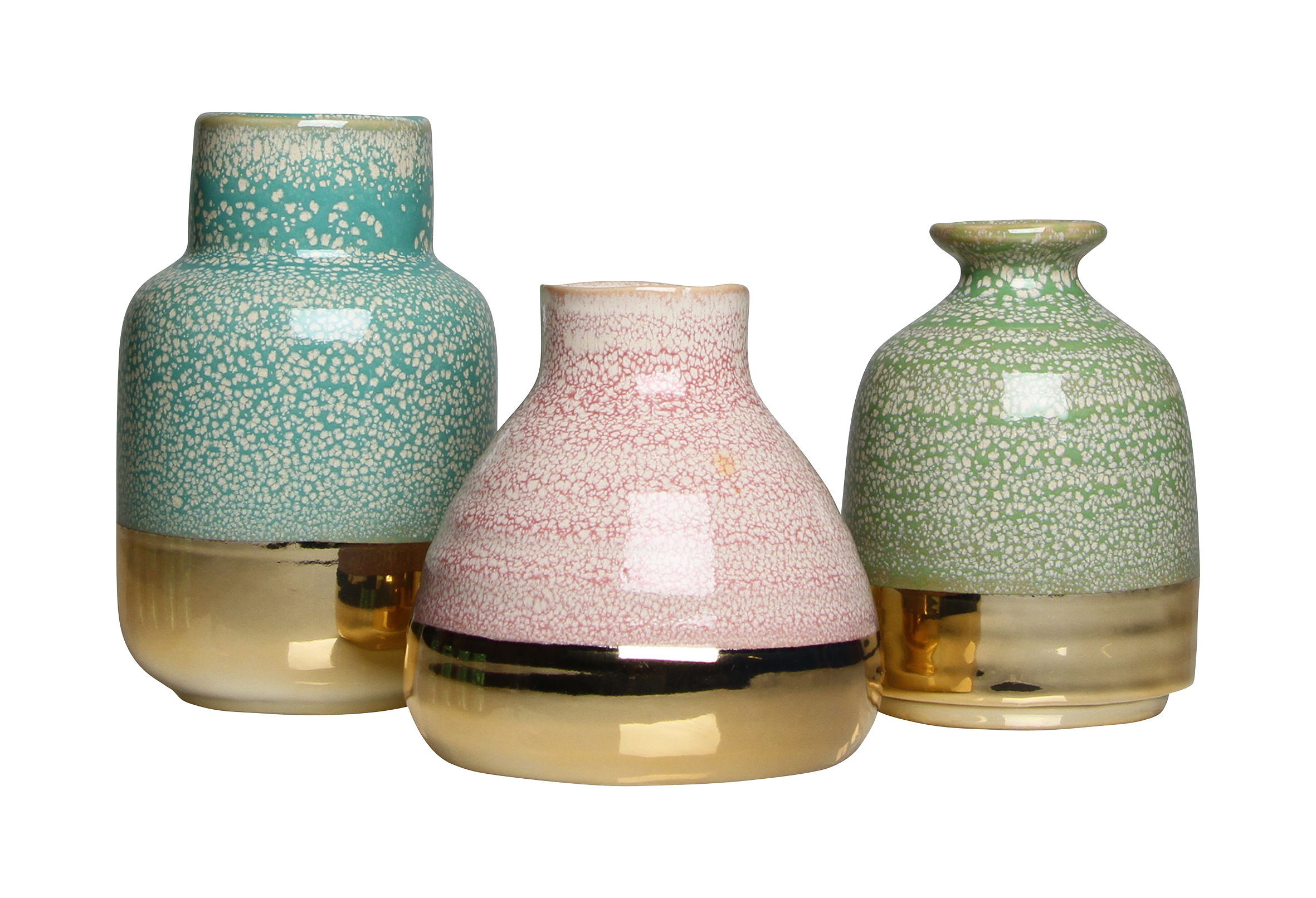 vase avant by klevering blue green pink gold l 10 5 x h