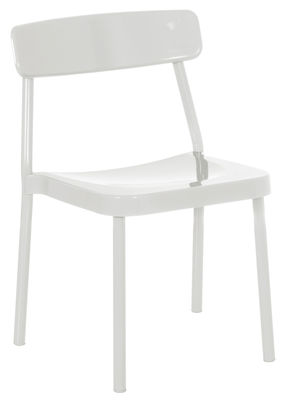 Mobilier - Chaises, fauteuils de salle à manger - Chaise empilable Grace Outdoor / Métal - Emu - Blanc - Aluminium verni