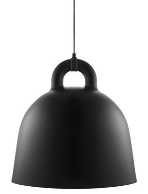 Lighting - Pendant Lighting - Bell Pendant - Large Ø 55 cm by Normann Copenhagen - Matt Black & White inside - Aluminium