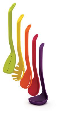 Tavola - Pratici e intelligenti - Set utensili da cucina Nest - / Set da 5 di Joseph Joseph - Multicolore - Nylon, Polipropilene