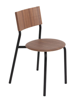 Furniture - Chairs - SSD Stacking chair - / Walnut by TIPTOE - Walnut / Graphite black - Powder coated steel, Walnut