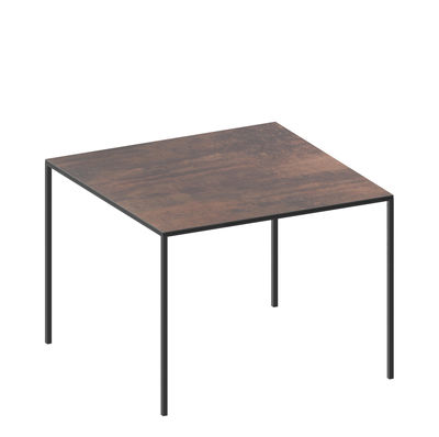 Arredamento - Tavoli - Tavolo quadrato Mini Tavolo - / Laminato effetto ruggine - 69 x 69 cm di Zeus - Nero / effetto ruggine - Acciaio verniciato epossidico, HPL